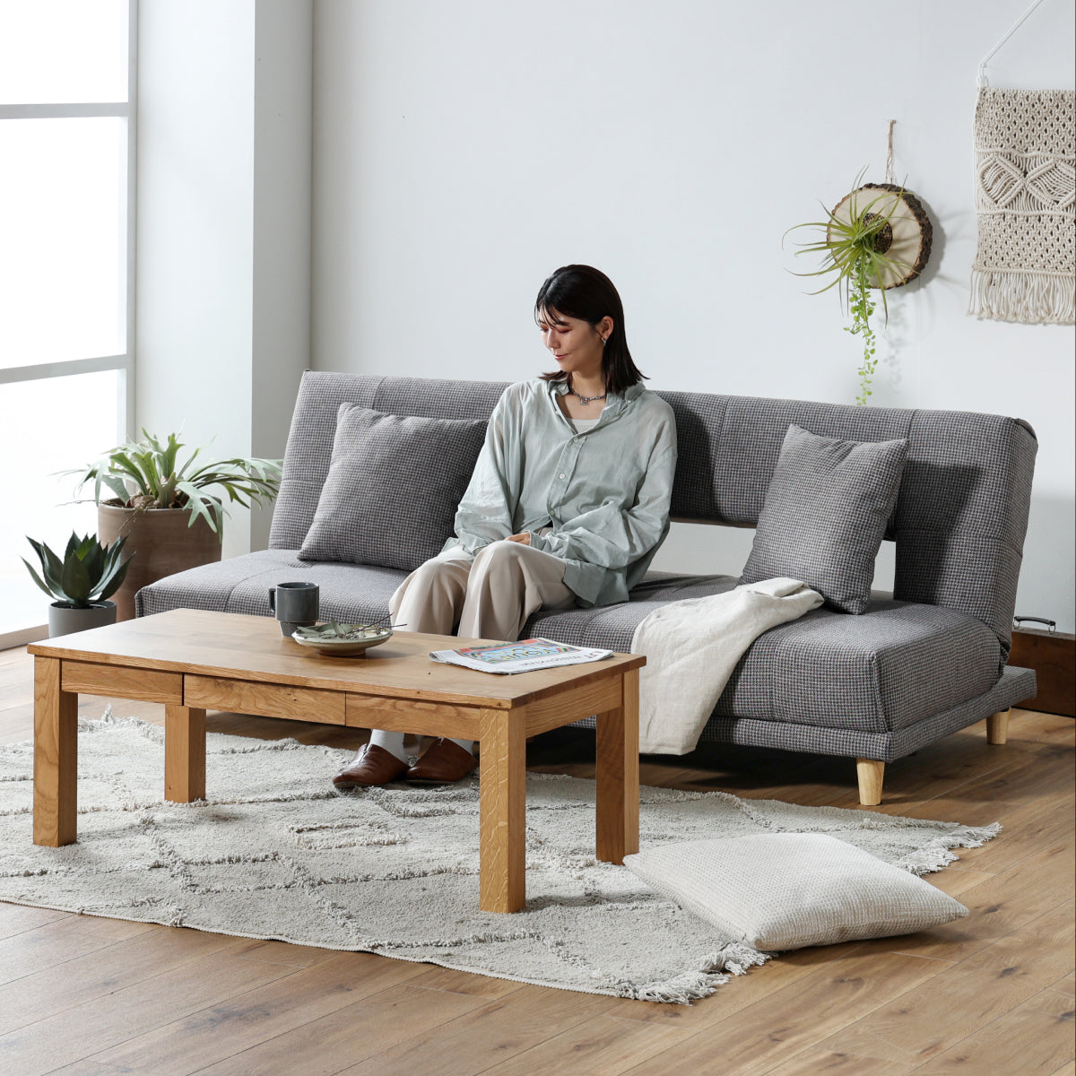 アーク ソファベッド 幅184cm リクライニング クッション付 ファブリック