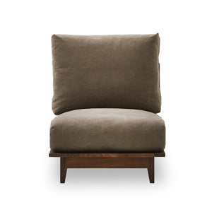 アルジ 1人掛けソファ ウォールナット #海松茶色