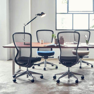 A03-E オフィスチェア  肘有 ヘッド無 #フレーム：ブラック / 座：オフブラック #肘あり