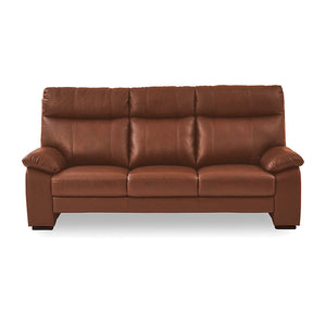 ケネス 3人掛けソファ 本革 合成皮革 幅196㎝ #ライトブラウン