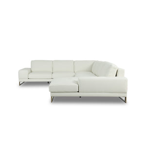 ラベンナLX　右コーナーソファ　幅377cm #SILT22 フロスホワイト（シルキーレザーテックス）