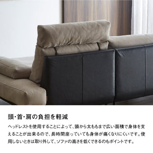 コスターナ　ヘッドレスト2.5人掛け用・1人掛け用・スモールカウチ用 #PLT111 プラチナグレー #プライム レザーテックス