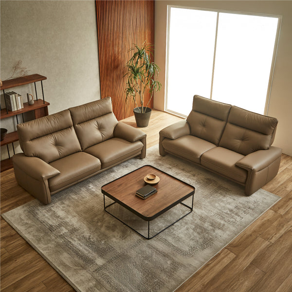 3人掛け＋2.5人掛け / FLT02シャドーグレージュ #FLT01 フォギーグレージュ（ファインレザーテックス）