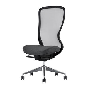 A03-E オフィスチェア 肘無 ヘッド無 #フレーム：ブラック / 座：オフブラック #肘なし