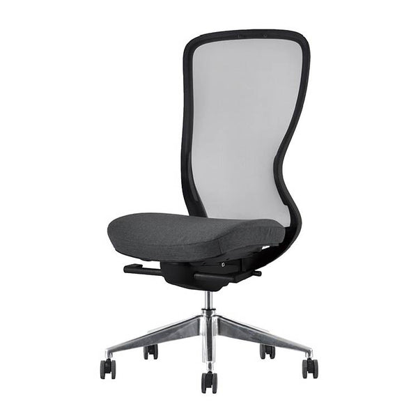 A03-E オフィスチェア 肘無 ヘッド無 #フレーム：ブラック / 座：オフブラック #肘なし