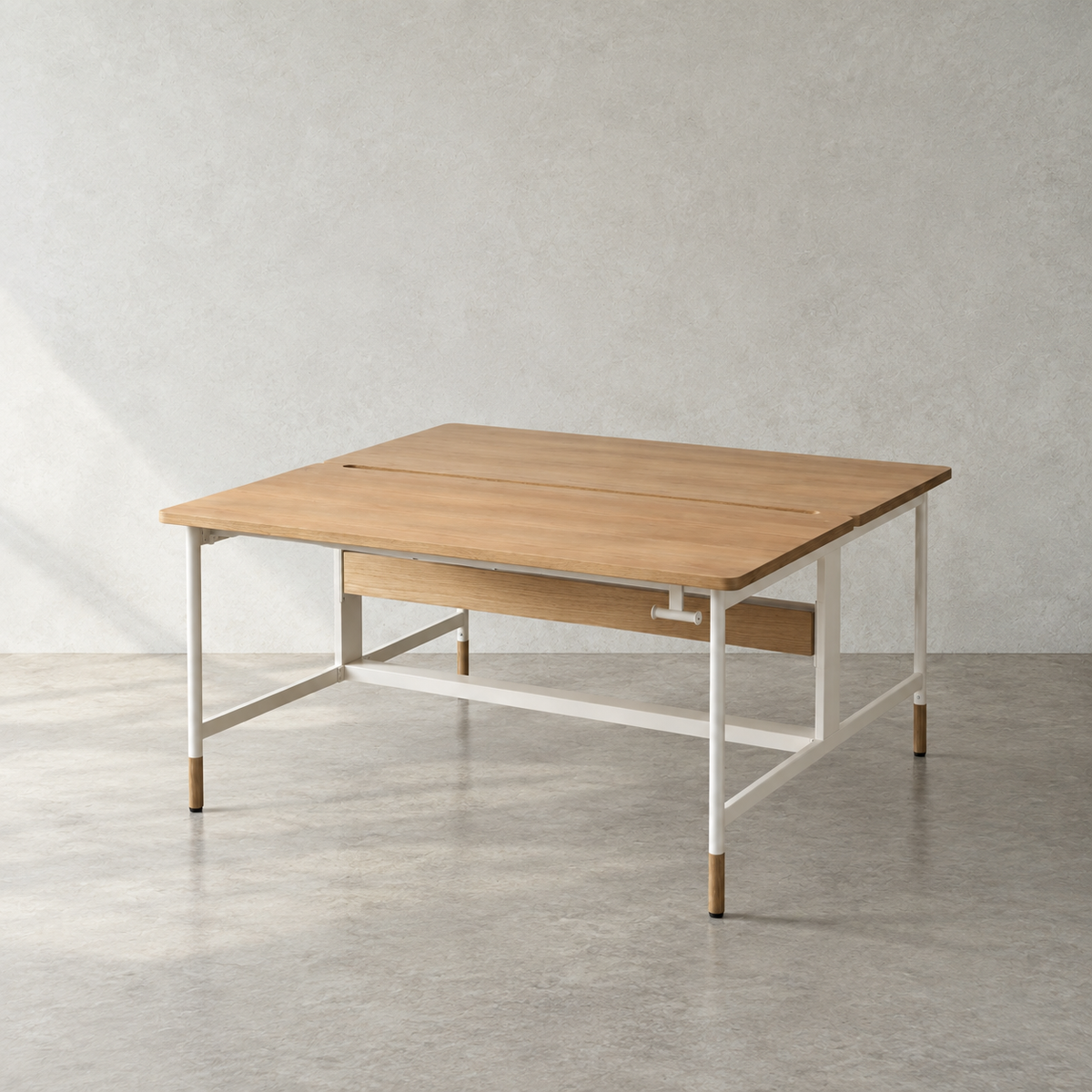 リベット フリーアドレスデスク オーク 幅120cm