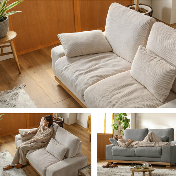 アイモ 2人掛けソファ 幅150cm ランバークッション付 #グレー