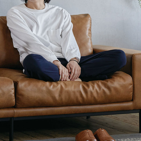 プルートソファ 3人掛け #オーカーブラウン（スーパーレザーテックス）