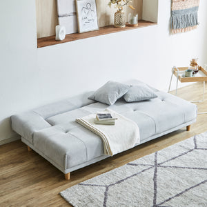 アーク ソファベッド 幅184cm リクライニング クッション付 ファブリック #ライトグレー