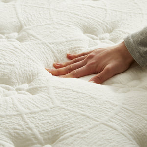 ポケットコイルは高密度の平行配列仕様で、体の動きに合わせてコイル同士が干渉することなく柔軟に対応します。※画像はシングルサイズです。 #シングルサイズ