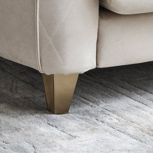 ステンレス製 / ペールゴールド脚 #LT01 キャメル（レザーテックス アニリン） #木脚