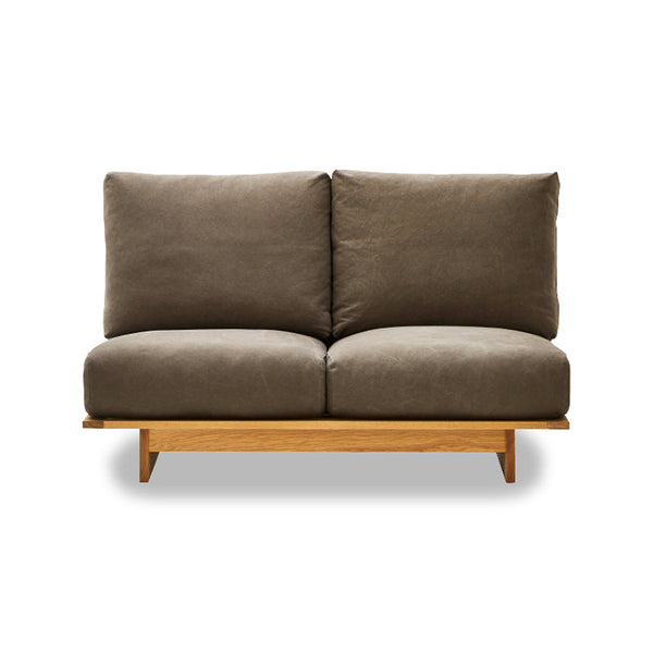 アルジ 2人掛けソファ オーク #海松茶色