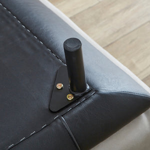 コスターナ　1人掛けソファ　幅90cm #PLT111 プラチナグレー×ET82 ロイヤルブラック（プライムレザーテックス）