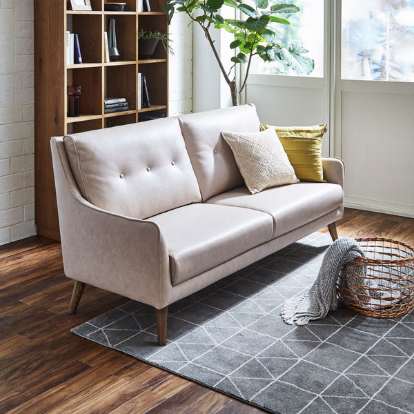 ユール　3人掛けソファ　幅180cm #FLT83 シェルピンク（ユーロテック）