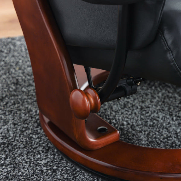 アニータ リクライニングチェア 本革 リクライニング130度 回転式 収納付 #ルビーレッド