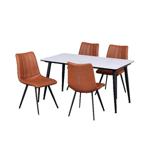ネスト ダイニング5点セット 幅140cm #天板：ホワイト チェア：キャメル