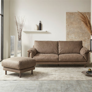 クワトロベリーニ　3人掛けソファ幅200cm #PLT112 ヨーロピアングレー（プライムレザーテックス）