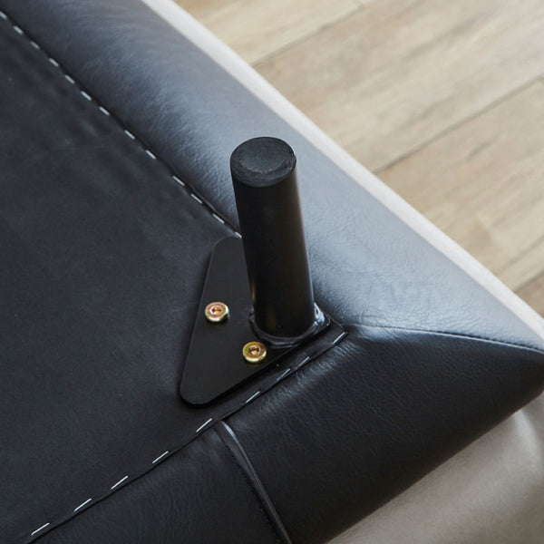 コスターナ　3人掛けソファ　幅198cm #SLT13 オーカーブラウン×ET82 ロイヤルブラック（スーパーレザーテックス）