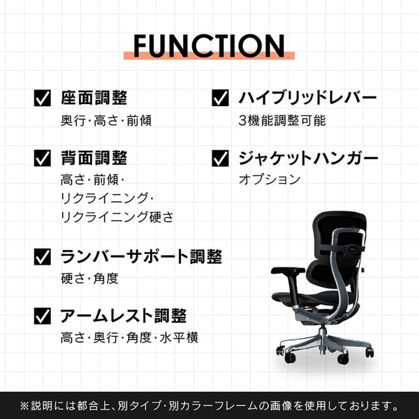 【数量限定】 エルゴヒューマン プロⅡ ロータイプ #レッド×ブラック #ウレタンキャスター