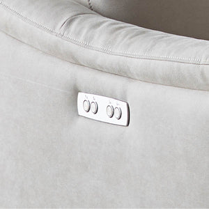 リクライニング用のスイッチは楽に手が届く側面についており操作も簡単です #PLT101 ブルースター（プライムレザーテックス）