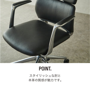 ダビ オフィスチェア ローバックタイプ #ポリッシュフレーム / ブラック