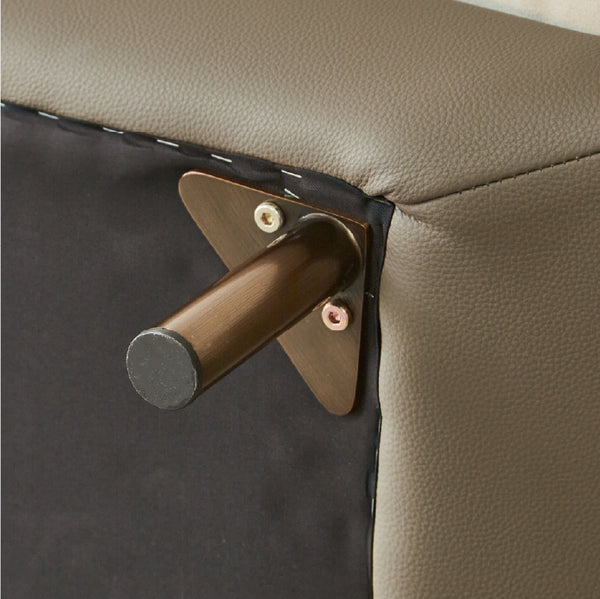 コスターナ　オットマン　ブロンズゴールド脚 #PLT111 プラチナグレー×FLT02 シャドーグレージュ