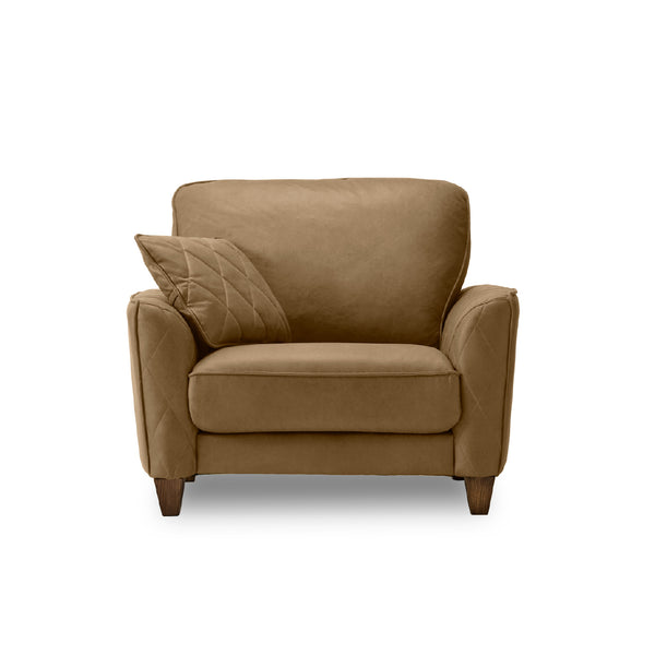 １人掛け / PLT109ミルキーベージュ 木脚 #LT01 キャメル（レザーテックス アニリン） #木脚