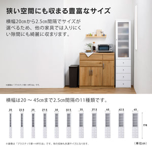 アジュスト キッチンボード プラスチック扉+引出4杯(PH) #幅20㎝