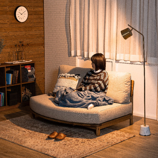 マナー④ 2人掛けソファ 変形 幅142cm カバーリング #キャンバスアイボリー