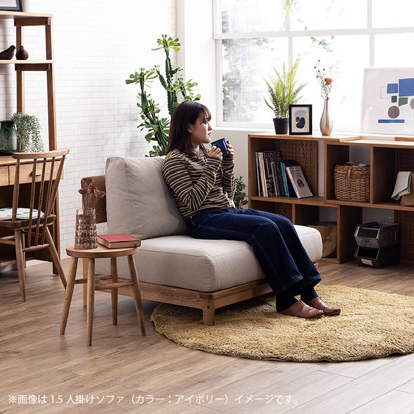 マナー④ 1.5人掛けソファ 幅100cm ファブリック #アイボリー