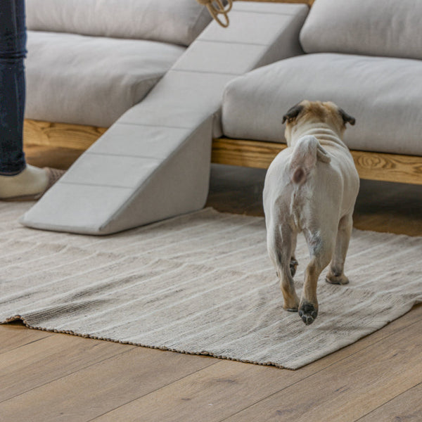 フラッフィル 3人掛けソファ 幅184cm スロープ付 ペット対応 カバーリング #ストーンホワイト