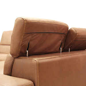 背のヘッド部分は可動式になっており、6段階の調整が可能。 #PLT112 ヨーロピアングレー #プライム レザーテックス #右カウチ