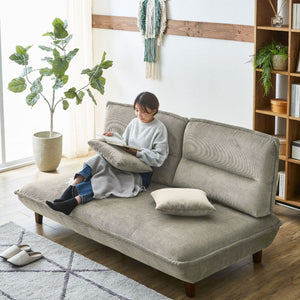 コンバ 1.5人掛けソファ 背もたれ可動 クッション付 #グリーン