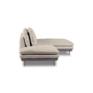 コルディナ　スモールカウチソファ　幅234cm #PLT102 インディーブルー（プライムレザーテックス） #左カウチ