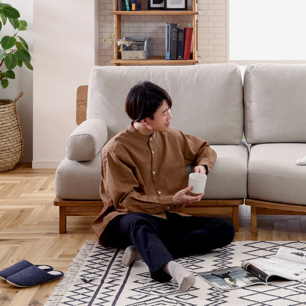 マナー④ 1.5人掛けソファ 幅100cm ファブリック #キャンバスアイボリー