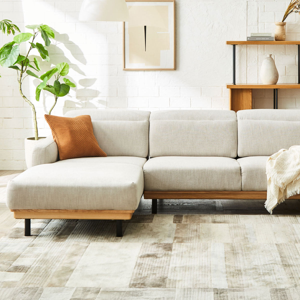 J446\" 現状品 ファブリック カウチソファ 右カウチ ブラウン 楽天市場】【5%OFFクーポン配布中】 【左右選べる】ソファ ソファー