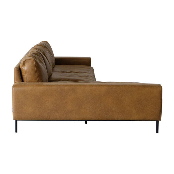 プルートソファ 右カウチ #オーカーブラウン（スーパーレザーテックス）