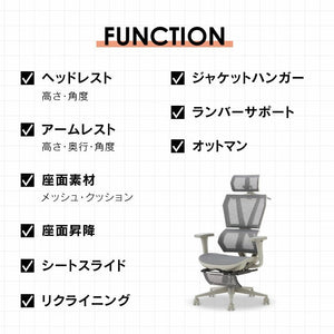 アノーラ オフィスチェア #座面ブラック #座メッシュ