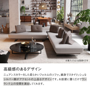 アルフレード　3人掛けソファ幅195cm　ベースカラー #プラチナグレー×ヨーロピアングレー #プライム レザーテックス