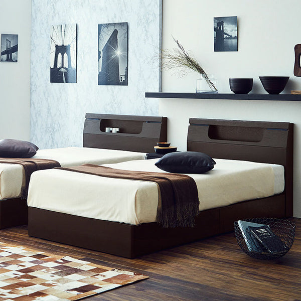 カプリスⅢ ベッドフレーム 床板付 照明 コンセント付 #ナチュラル #シングル #ベーシックタイプ