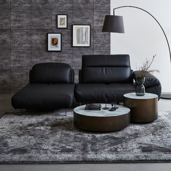 ロニーダス　スモール右カウチ #LT01 キャメル（レザーテックス アニリン）