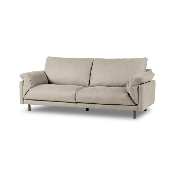 クワトロベリーニ　3人掛けソファ幅200cm #PLT111 プラチナグレー（プライムレザーテックス）