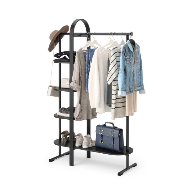 ◆ ベルウッド ガーメントラック 幅106cm アンブラ Umbra #ナチュラル × ホワイト #5段