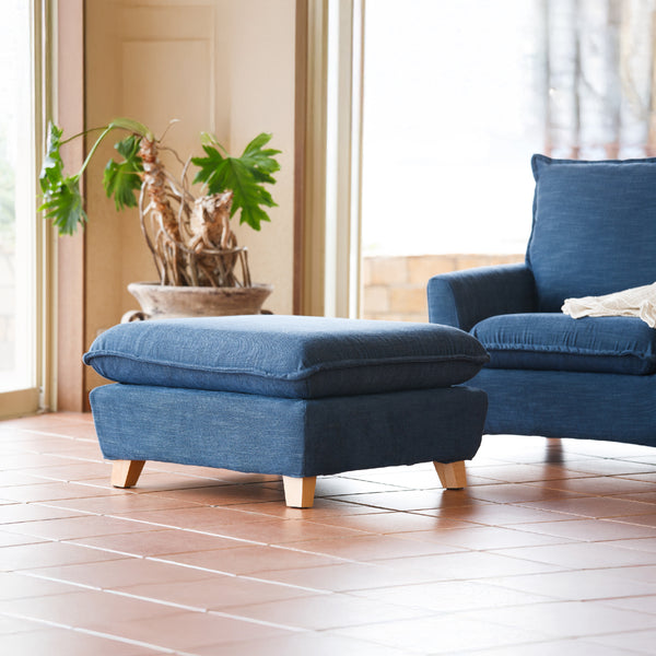 オットマン / A45オリエンタルブルー #A41 カスタード（ファブリックAランク）