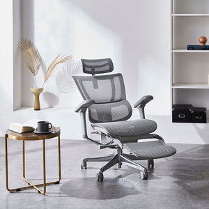 エルゴヒューマン FIT2 LPL オフィスチェア オットマン付 #グレーフレーム×ホワイト