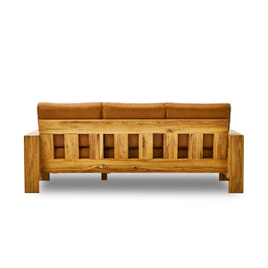 コパンⅡ　カウチソファ　幅205cm #LT03 チャコールブラック（レザーテックス アニリン）