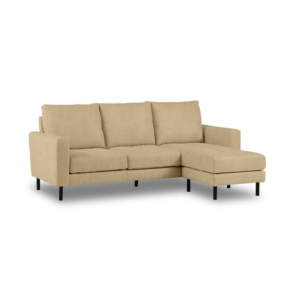 ソラン　カウチソファ　幅189cm #PLT110 ミルクティー（プライムレザーテックス）