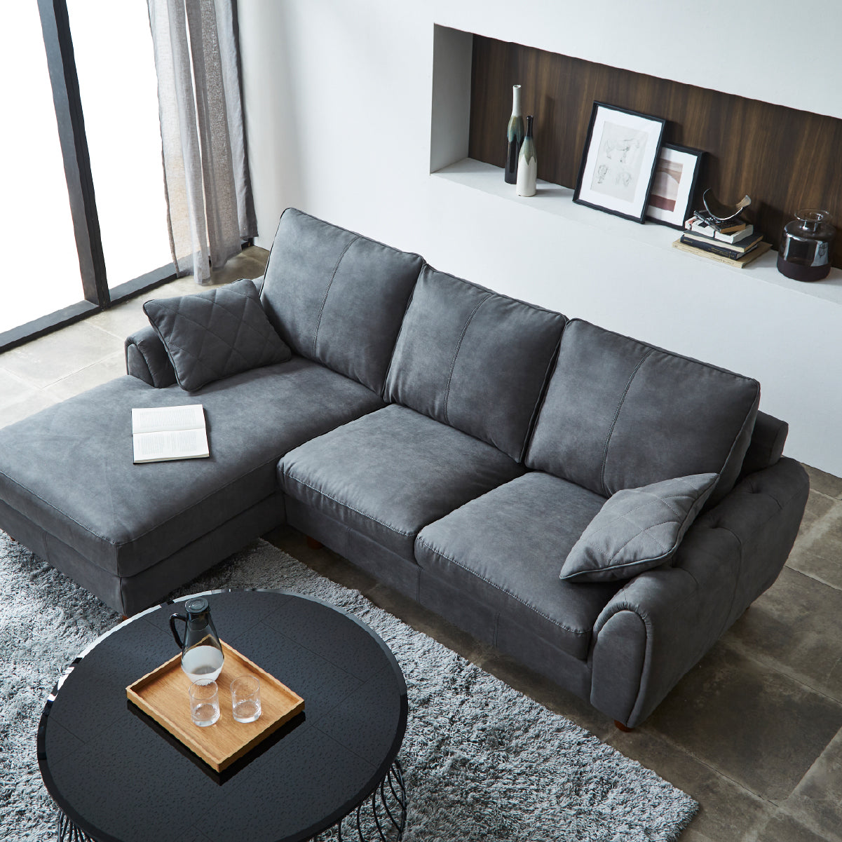 ヘンリー 右カウチソファ 幅218cm ｜関家具公式通販サイト