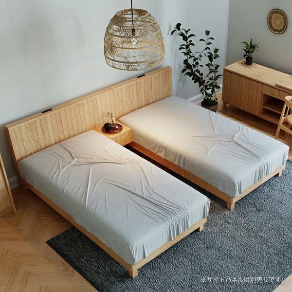 ベッドサイドパネルを合わせることでホテルスタイルのレイアウトも可能。 #シングル