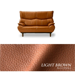 マリアン 2人掛けソファ 幅159cm 本革 合成皮革 #ライトブラウン